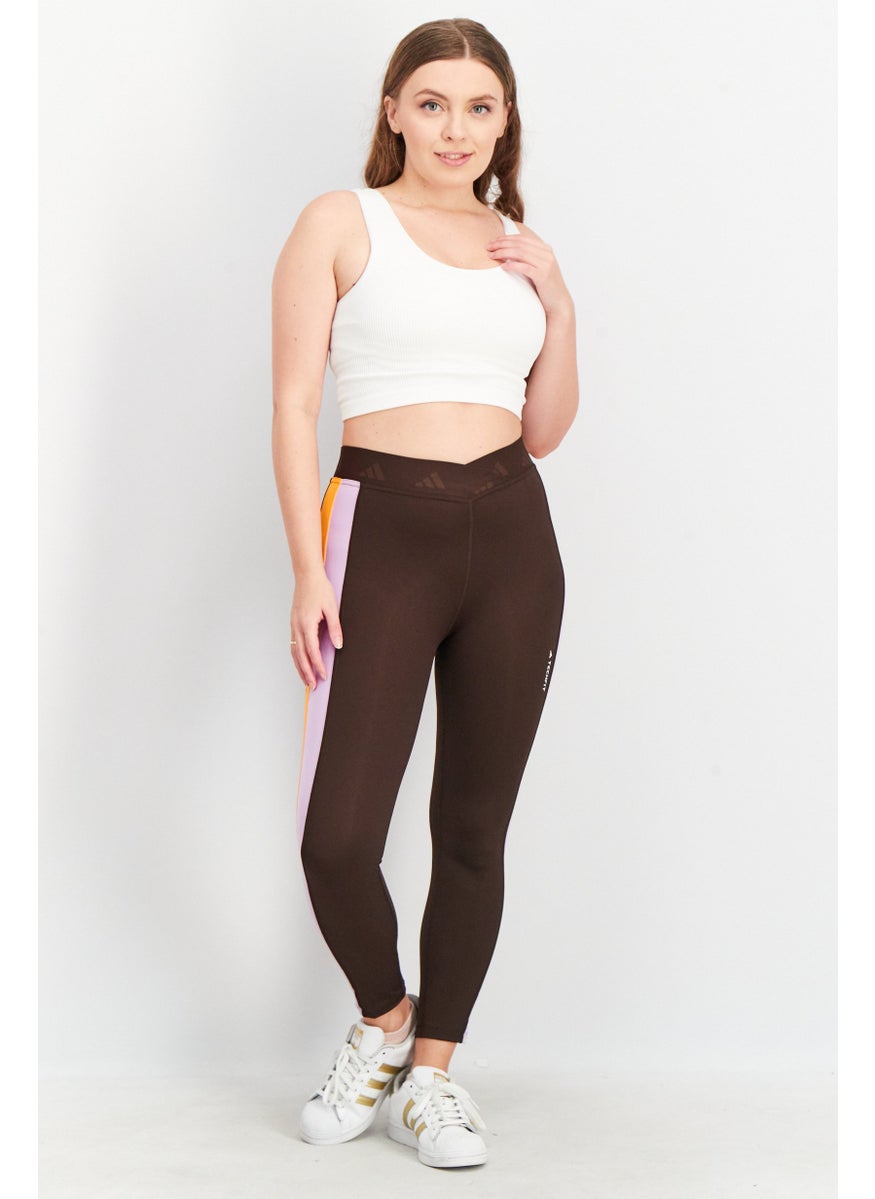 Adidas Women Tight Fit 7/8 Training Leggings, Brown Combo  - Image 3