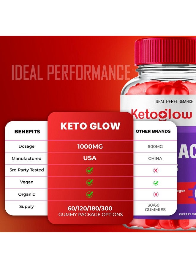 IDEAL PERFORMANCE Keto Glow ACV Gummies, Keto Glow Gummies ACV Supplement - Maximum Strength, KetoGlow Keto+ ACV Gummys, All Natural Support Formula Gummy, KetoGlow Keto+ACV Advanced Formula Gummy Reviews (2 Pack) - Image 4