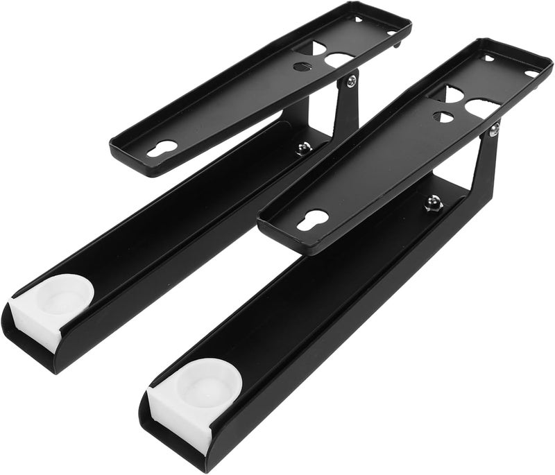 2pcs Folding Microwave Wall Shelf Bracket Kitchen Storage Telescopic Design for Space-Saving Organization - Image 1