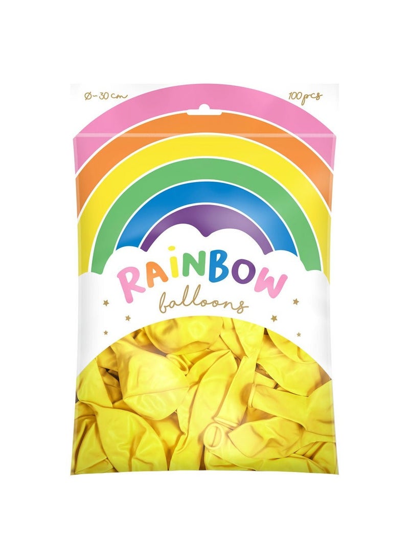 PartyDeco Yellow Latex Balloons 30cm 100-Pack - Image 2