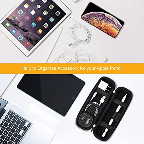 Handcuffs Leather Case Holder for Apple Pencil, Premium Professional Carrying Case for Stylus iPad Pro, Samsung, Huawei Pen Accessories, USB Cable, Earphone, Fountain Pen - Black - Image 2