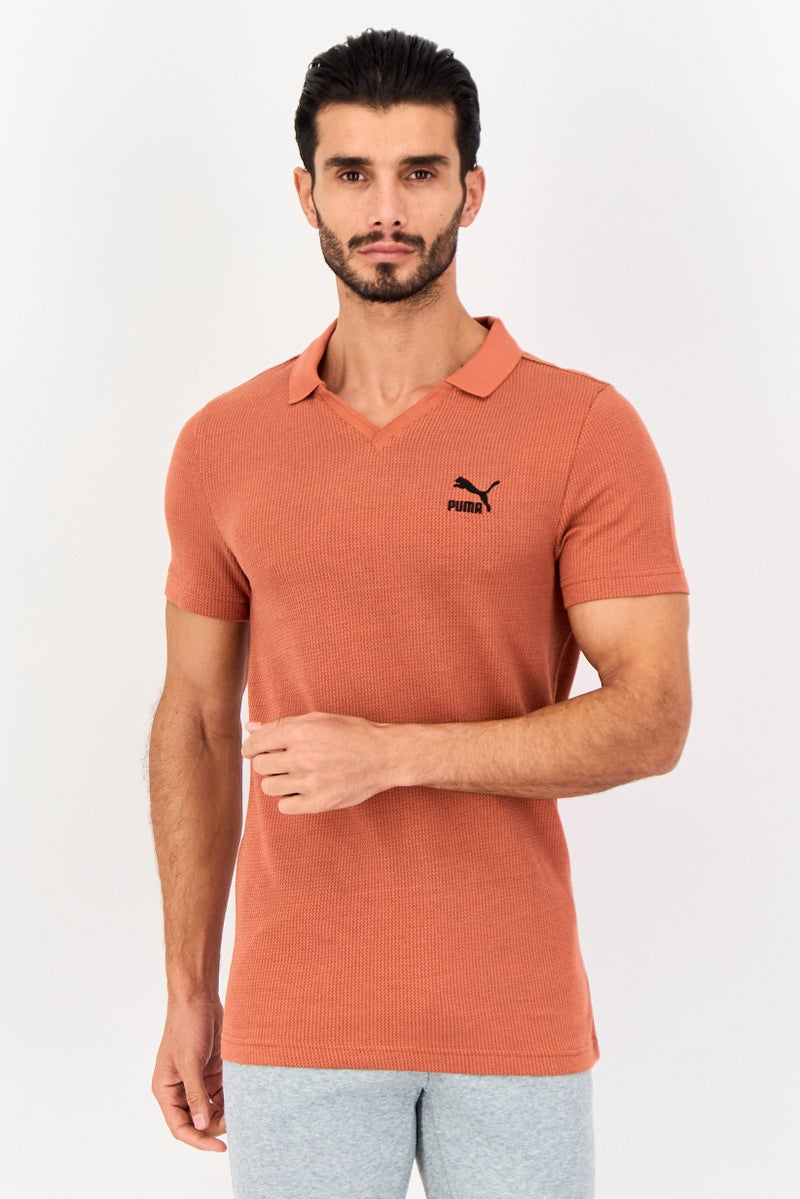 PUMA Men Slim Fit Short Sleeves Outdoor Polo Shirt, Cider Red - Image 1