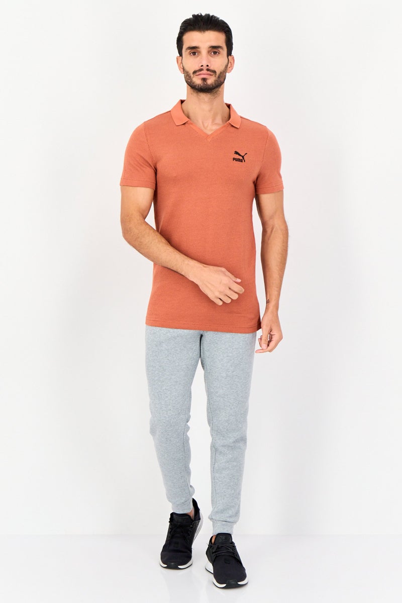 PUMA قميص بولو خارجي للرجال بقصة ضيقة بأكمام قصيرة، أحمر سيدر - Image 4