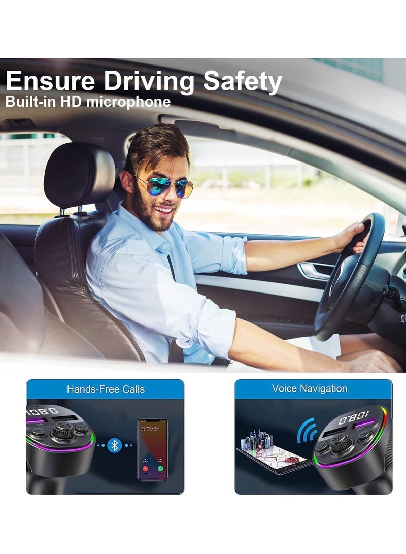 Earldom ET-M97 Multifunctional Car Charger - 66W Fast Charging, Music Player, RGB Lighting, Built-in Microphone - Image 3