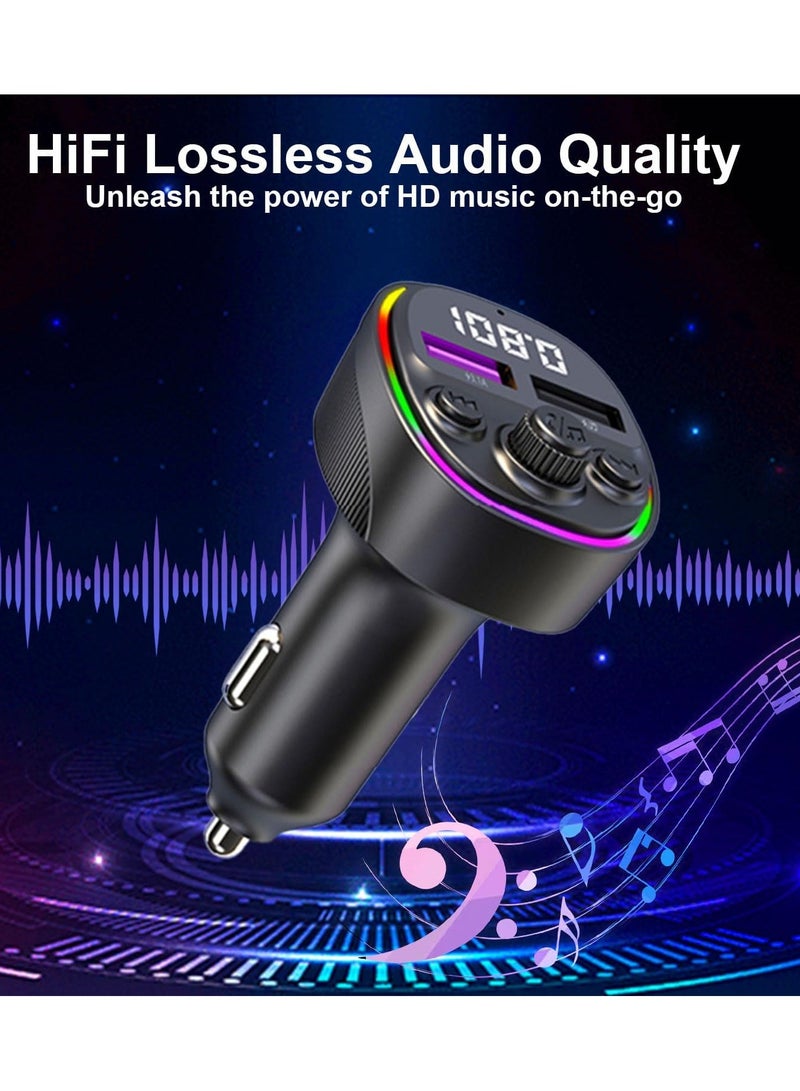 Earldom ET-M97 Multifunctional Car Charger - 66W Fast Charging, Music Player, RGB Lighting, Built-in Microphone - Image 4