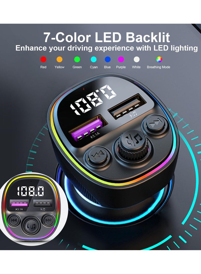 Earldom ET-M97 Multifunctional Car Charger - 66W Fast Charging, Music Player, RGB Lighting, Built-in Microphone - Image 5