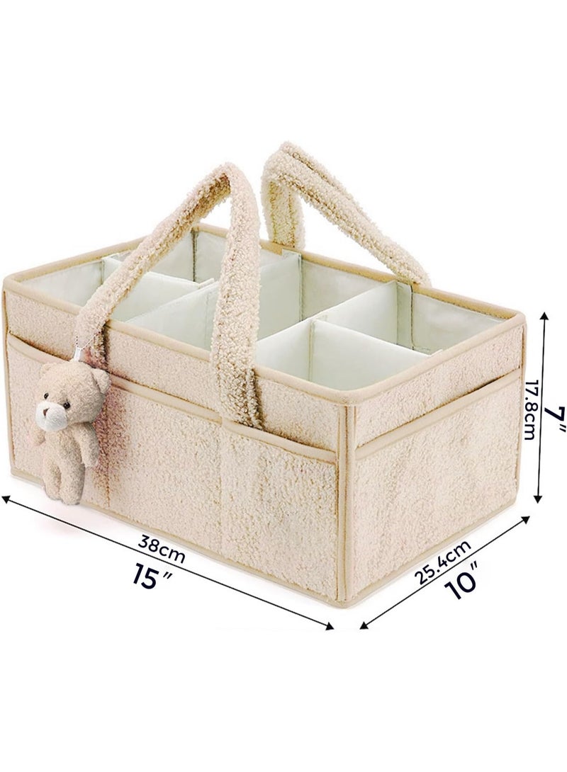 TNTAIAHL Baby Diaper Caddy Organizer for Changing Table, Baby Storage Basket for Diapers and Baby Wipes, Gift for Baby Shower, Car Caddy Organizer - Image 3