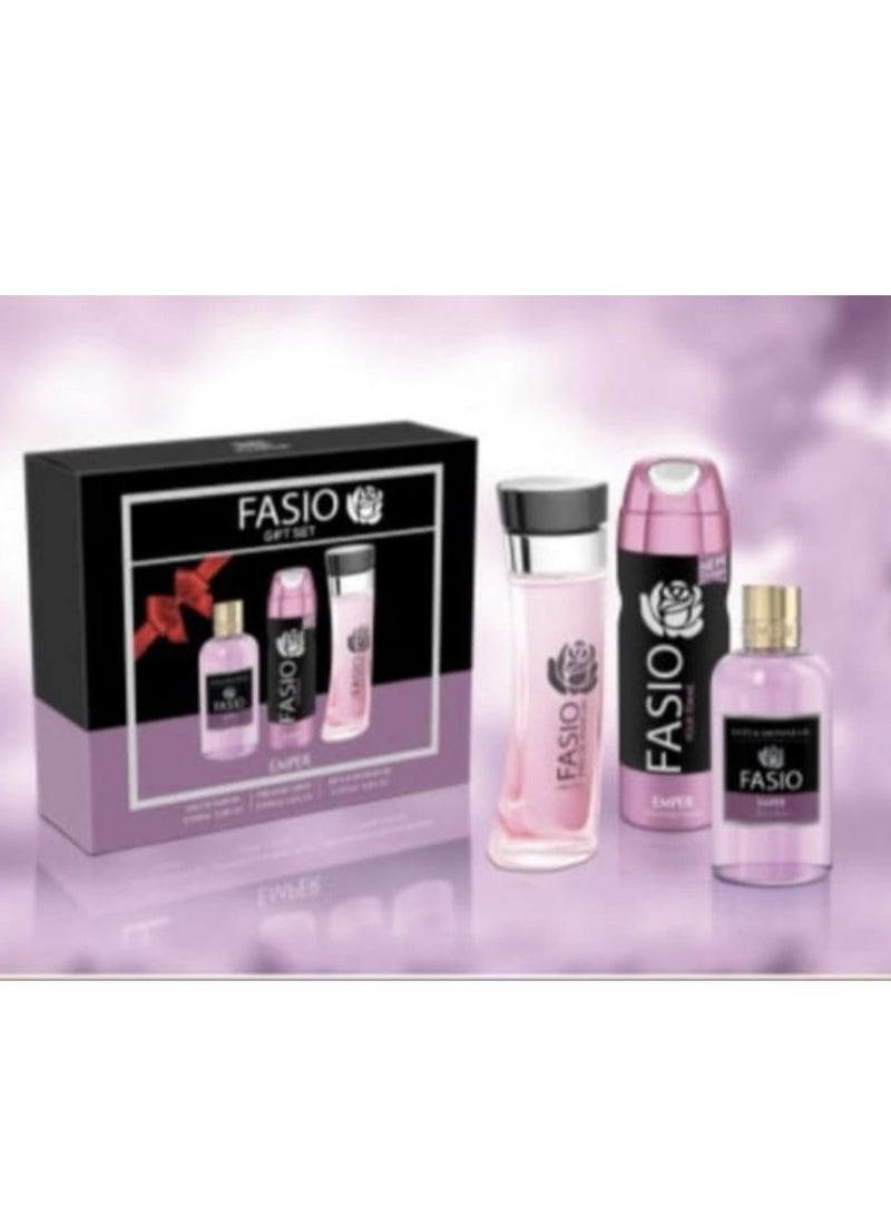 emper Emper Fasio Gift Set 3 Pieces EDP - 100 ml, Body Lotion - 100 ml, Deodorant - 200 ml 