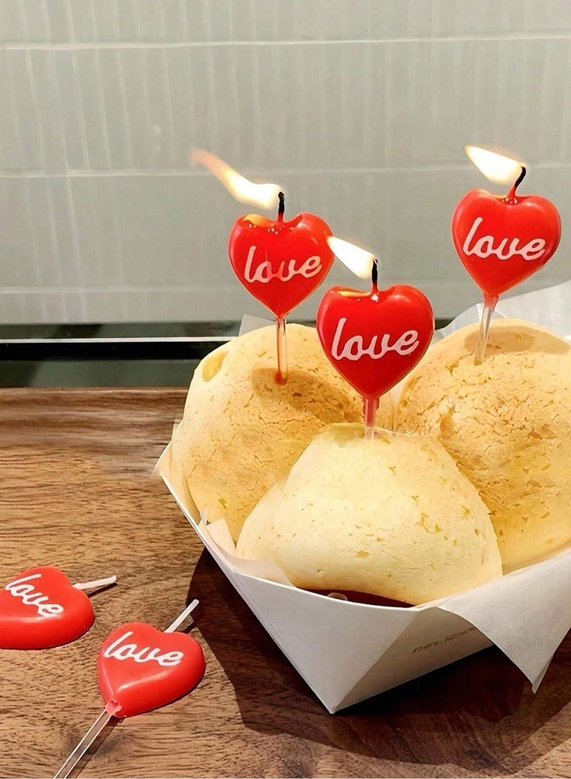 Heart Shaped Decorative Candles for Cake Engagement and Wedding Party Decorations, 5 Piece  - Image 5