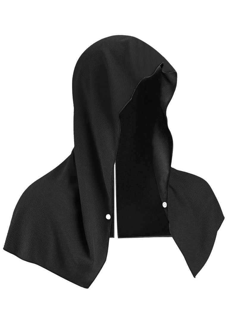Generic 2-Piece Set of Cooling Hoodie Sports Towels - Used for Exercise, Gym, Running, And Neck and Face Cooling Towels | Men's and Women's UV Resistant Sports Towels (Black and Gray)  - Image 5