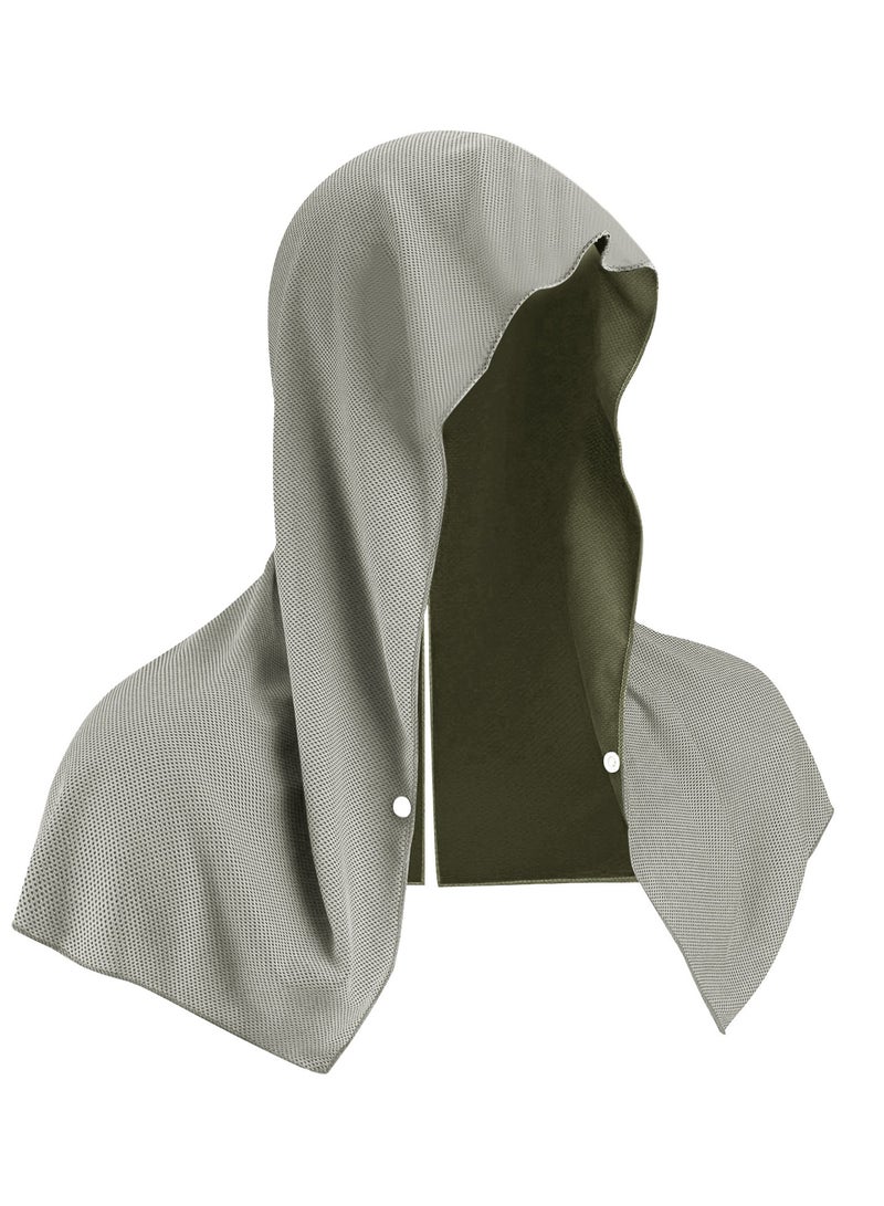 Generic 2-Piece Set of Cooling Hoodie Sports Towels - Used for Exercise, Gym, Running, And Neck and Face Cooling Towels | Men's and Women's UV Resistant Sports Towels (Black and Gray)  - Image 4