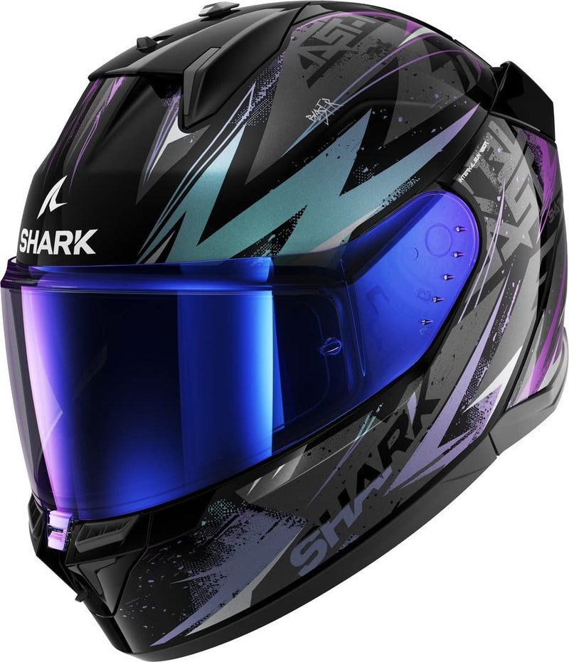 SHARK, Full-Face Motorcycle Helmets D-SKWAL 3 BLAST-R Black Green Glitter KGX, L - Image 1