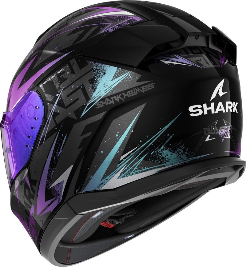 SHARK, Full-Face Motorcycle Helmets D-SKWAL 3 BLAST-R Black Green Glitter KGX, L - Image 2