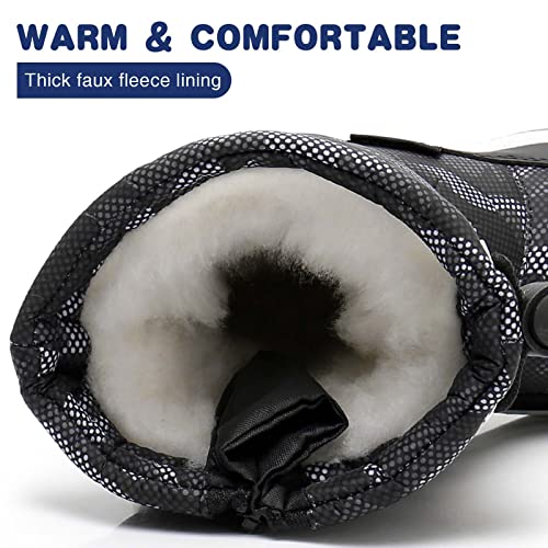 Apakowa New Kids Boys Cold Weather Snow Boots (Toddler/Little Kid) (Color : Grey/black, Size : 6 M US Toddler) - Image 3