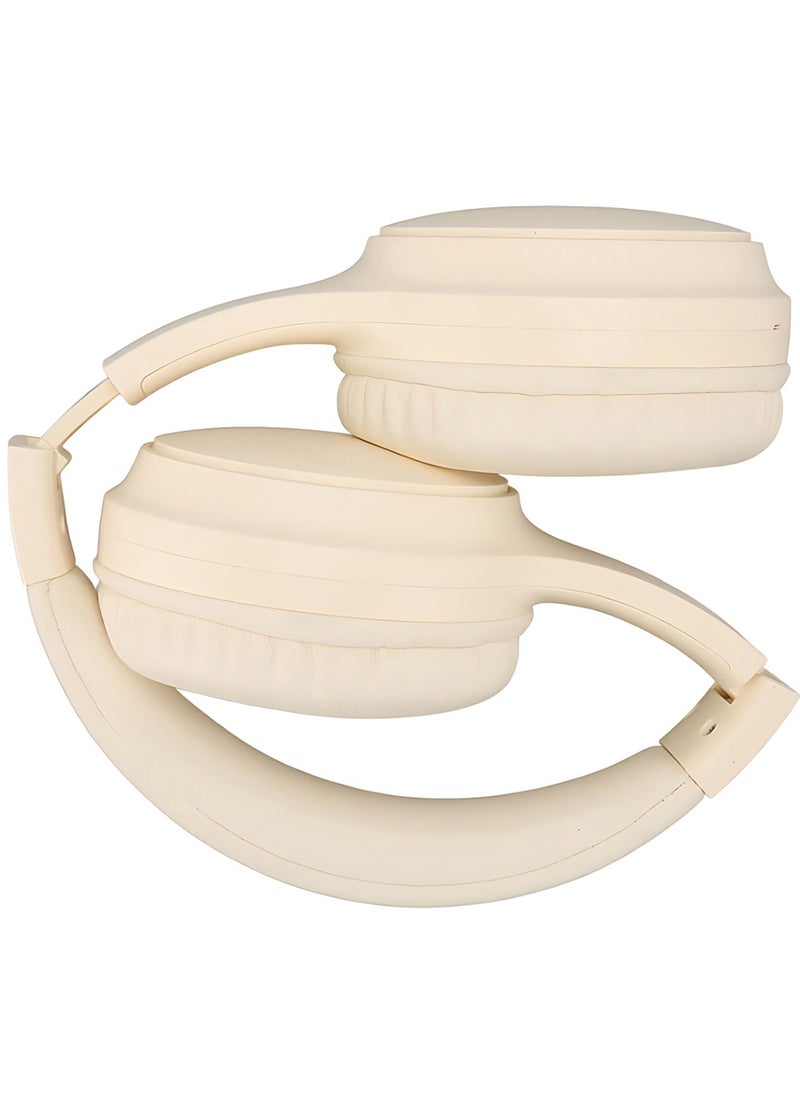 Faster - S5 Over-Ear Wireless Headphones with Microphone - Deep Bass Sound, HiFi Stereo Bluetooth Headphones - Active Noise Cancellation, Foldable Design, 40 Hours Playtime, Lightweight Foam Ear Cups - Ideal for Travel, Work, Gaming, and TV (White) - Image 1