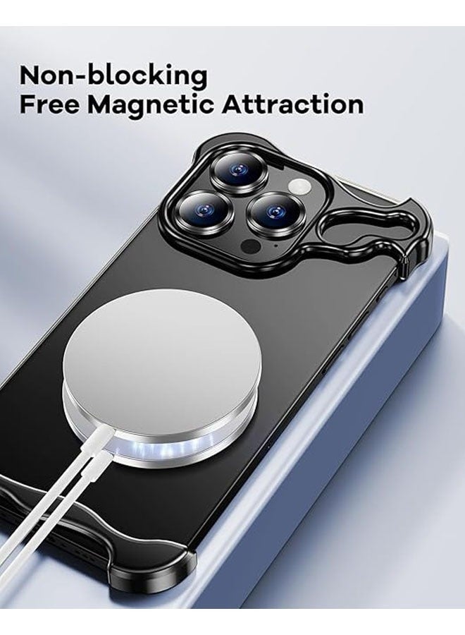 حافظة معدنية بدون إطار لجهاز iPhone 15 Pro Max/15 Pro، حافة رفيعة، صلبة ومقاومة للصدمات، نحيفة للغاية، حافظة بسيطة من الألمنيوم للرجال والنساء - Image 4