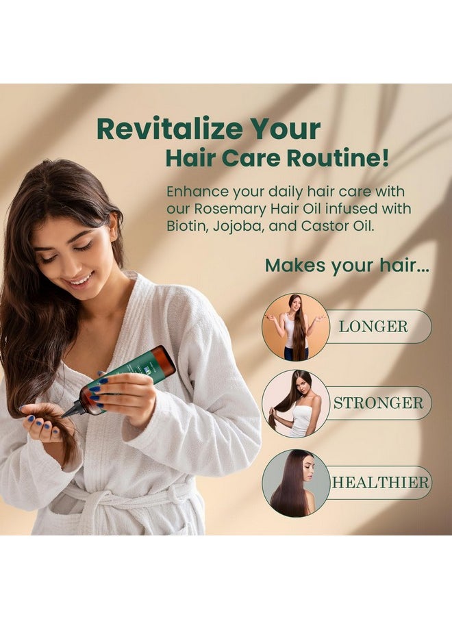 Natural Riches Natural Riches 100% Pure Premium Rosemary Oil For Hair Growth With Mint and Biotin Hair Strengthening Treatment | Nourishing & Volumizing | With Jojoba Oil & Castor Oil | Non GMO Verified 8 Fl oz.  - Image 4