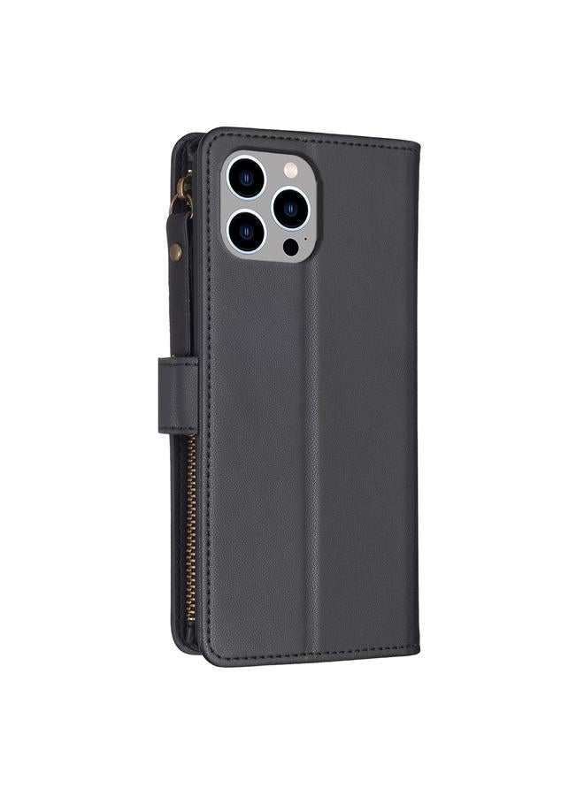 S-TOP Case For iPhone 14 Pro 9 Card Slots Zipper Wallet Leather Flip Phone Case - Image 3