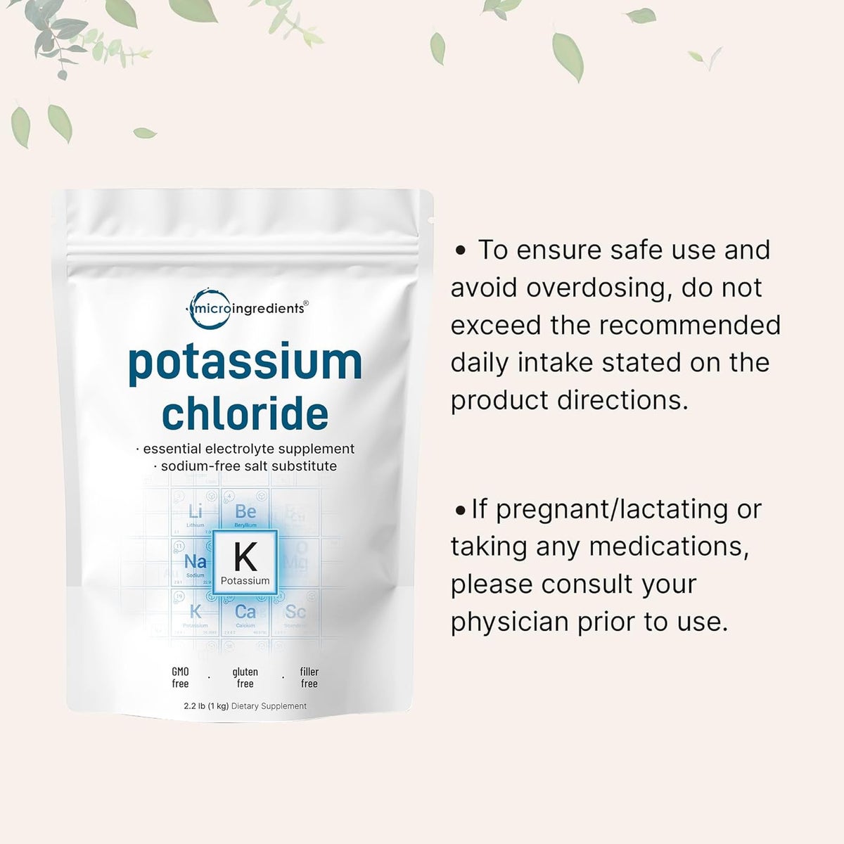 Micro Ingredients Potassium Chloride Powder 2.2lb
