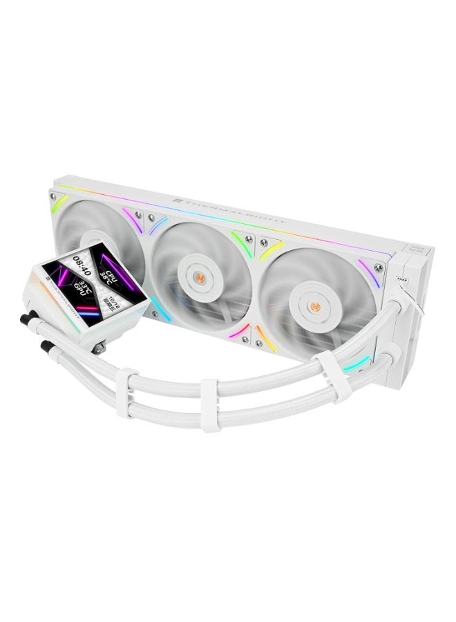 Thermalright Thermalright Hyper Vision 360 UB ARGB White CPU AIO Water Cooler, 360mm Liquid Cooling System, 3.95" IPS LCD Screen (480x480), High-Performance Pump, for AMD AM5 & Intel LGA 1700/1851 - Image 2