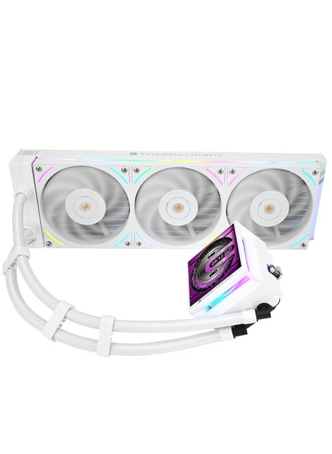 Thermalright Thermalright Hyper Vision 360 UB ARGB White CPU AIO Water Cooler, 360mm Liquid Cooling System, 3.95" IPS LCD Screen (480x480), High-Performance Pump, for AMD AM5 & Intel LGA 1700/1851 - Image 3