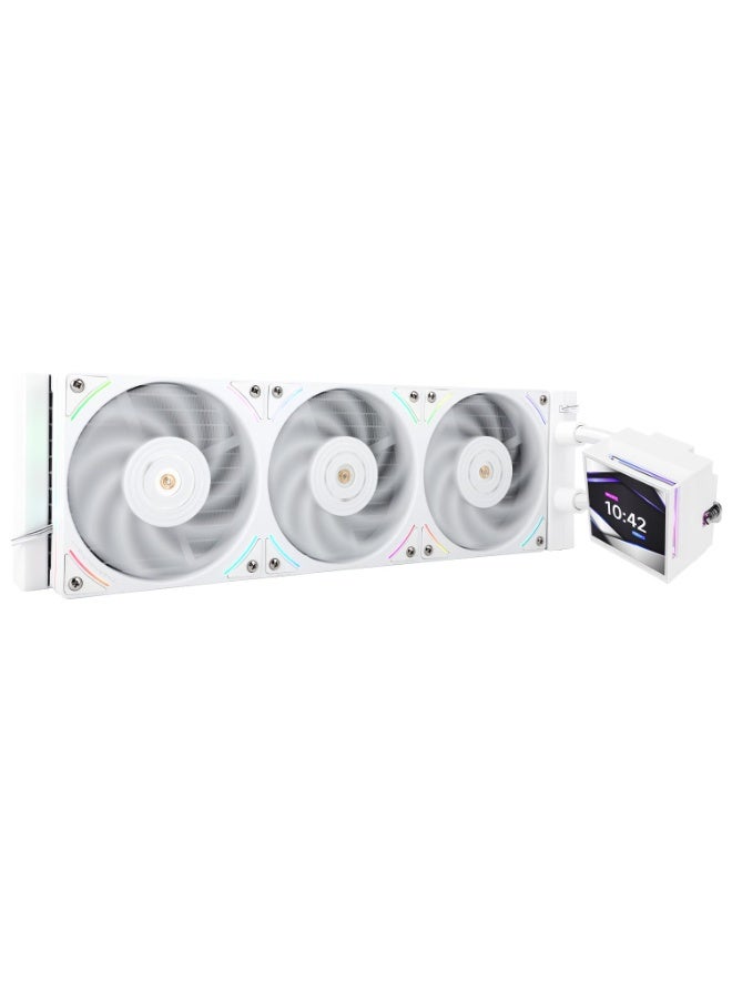 Thermalright Thermalright Hyper Vision 360 UB ARGB White CPU AIO Water Cooler, 360mm Liquid Cooling System, 3.95" IPS LCD Screen (480x480), High-Performance Pump, for AMD AM5 & Intel LGA 1700/1851 - Image 1