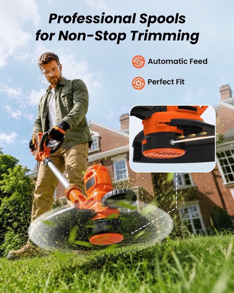 إفينترونيك بكرة آلة إزالة الأعشاب AF-100 متوافقة مع Black+Decker، خط استبدال آلة إزالة الأعشاب بطول 30 قدمًا وقطر 0.065 بو��ة مع تغذية تلقائية لآلة إزالة الأعشاب Black and Decker (12 بكرة خط + 3 أغطية + 3 نوابض) - Image 3