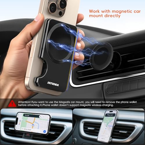 1ST IDEA Upgraded for MagSafe Wallet, High-Strength Strapping Phone Magnetic Wallet, Compatible With Magnetic Car Phone Holder - Detachable Slim Hard Case for iPhone 16 Pro Max /15/14/13/12 Series - Image 2
