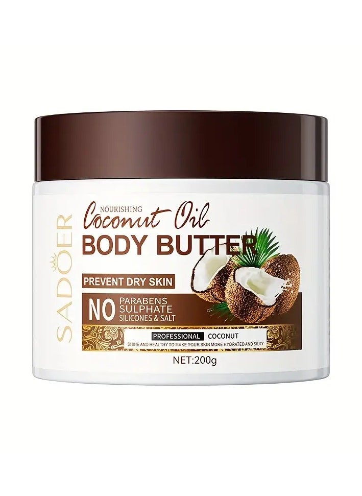 200g Rich Coconut Body Cream - Nourishing, Rejuvenating, Long-Lasting Moisturizer with Vitamin E, Plant Squalane, and Soothing Fragrance for Soft, Smooth, and Healthy-Looking Skin - pzsku/Z83EF701B8FA3E42A062DZ/45/_/1725884663/5176564d-ec76-4b36-b393-1a5d0efda615