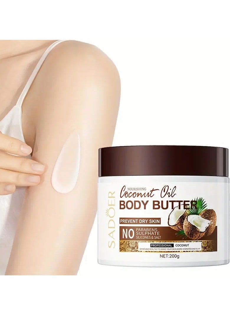 200g Rich Coconut Body Cream - Nourishing, Rejuvenating, Long-Lasting Moisturizer with Vitamin E, Plant Squalane, and Soothing Fragrance for Soft, Smooth, and Healthy-Looking Skin - pzsku/Z83EF701B8FA3E42A062DZ/45/_/1725884675/9cbd33a3-8ffd-4552-9303-eb3695d4557e