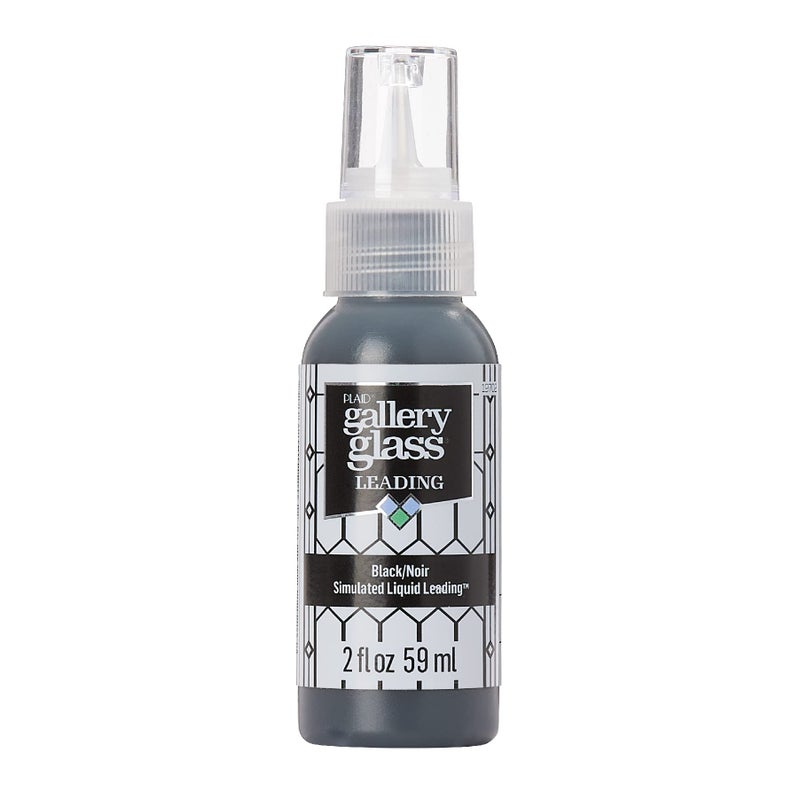 Gallery Glass Liquid Leading Black 2 fl oz Leading Perfect for Stained Glass DIY Paint Projects 19702
