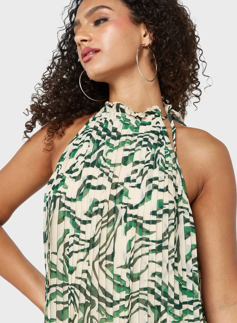 River Island Petite Pleated Halter Dress