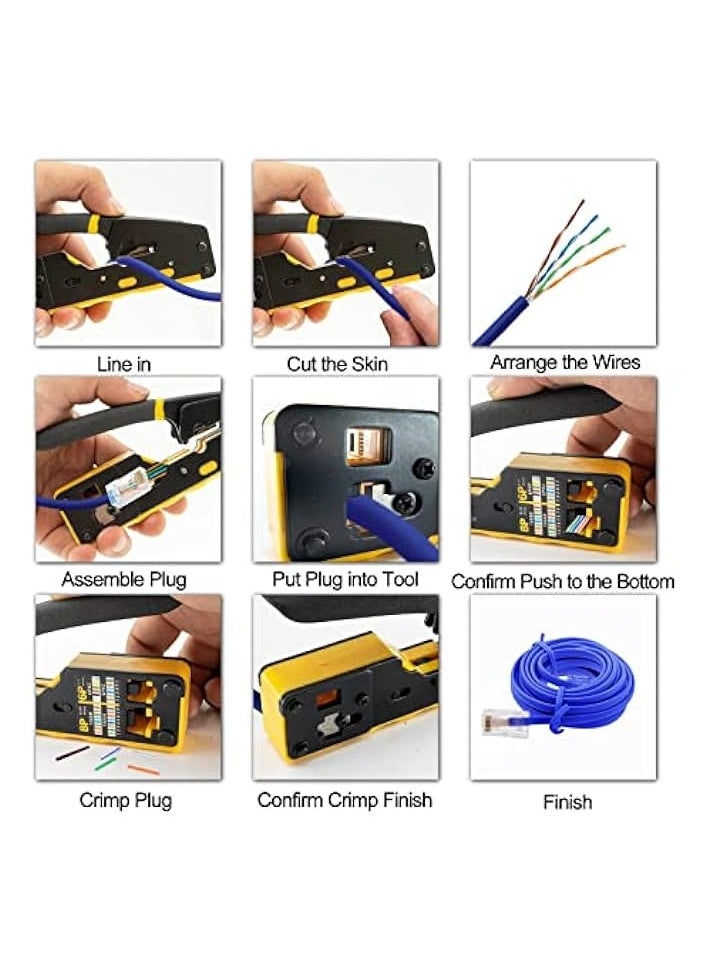 PROMASS VDV226-110 Ratcheting Modular Data Cable Crimper/Wire Stripper/Wire Cutter for RJ11/RJ12 Standard, RJ45 Pass-Thru Connectors  - Image 4