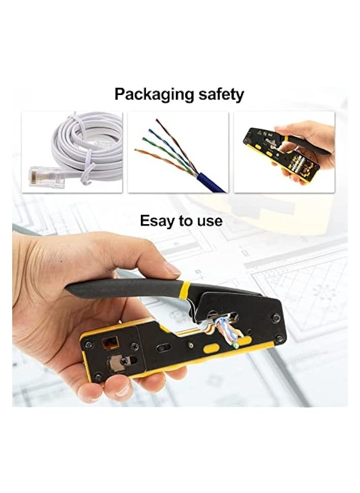 PROMASS VDV226-110 Ratcheting Modular Data Cable Crimper/Wire Stripper/Wire Cutter for RJ11/RJ12 Standard, RJ45 Pass-Thru Connectors  - Image 3