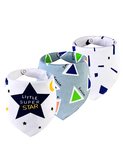 LITTLE SURPRISE BOX Little Surprise Box, 3PCS Set of SuperStar print premium adjustable snap button closure Bibs