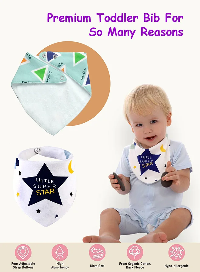 LITTLE SURPRISE BOX Little Surprise Box, 3PCS Set of SuperStar print premium adjustable snap button closure Bibs