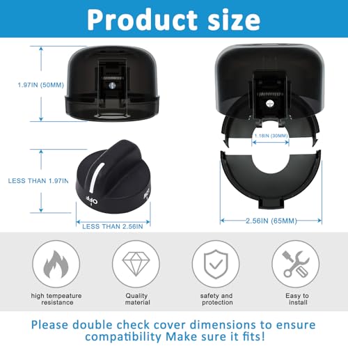 Babepai Stove Knob Covers for Child Safety - 5 Pack Babepai Upgraded Double-Key Design Universal Size Baby Safety Gas Oven Knob Covers Stove Guard Baby Proofing - Image 2
