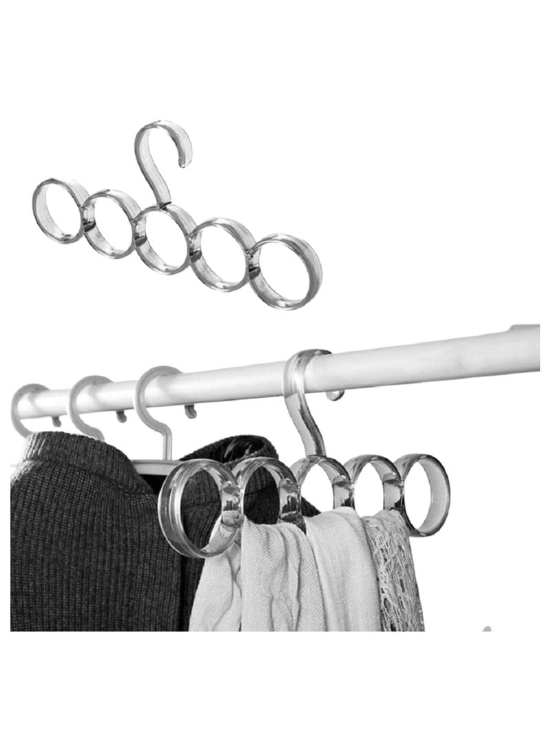 "Closet Organizer – 5-Hole Snag-Free Scarf Hanger, Durable Plastic Storage Solution for Scarves, Belts, and Accessories"  - Image 1
