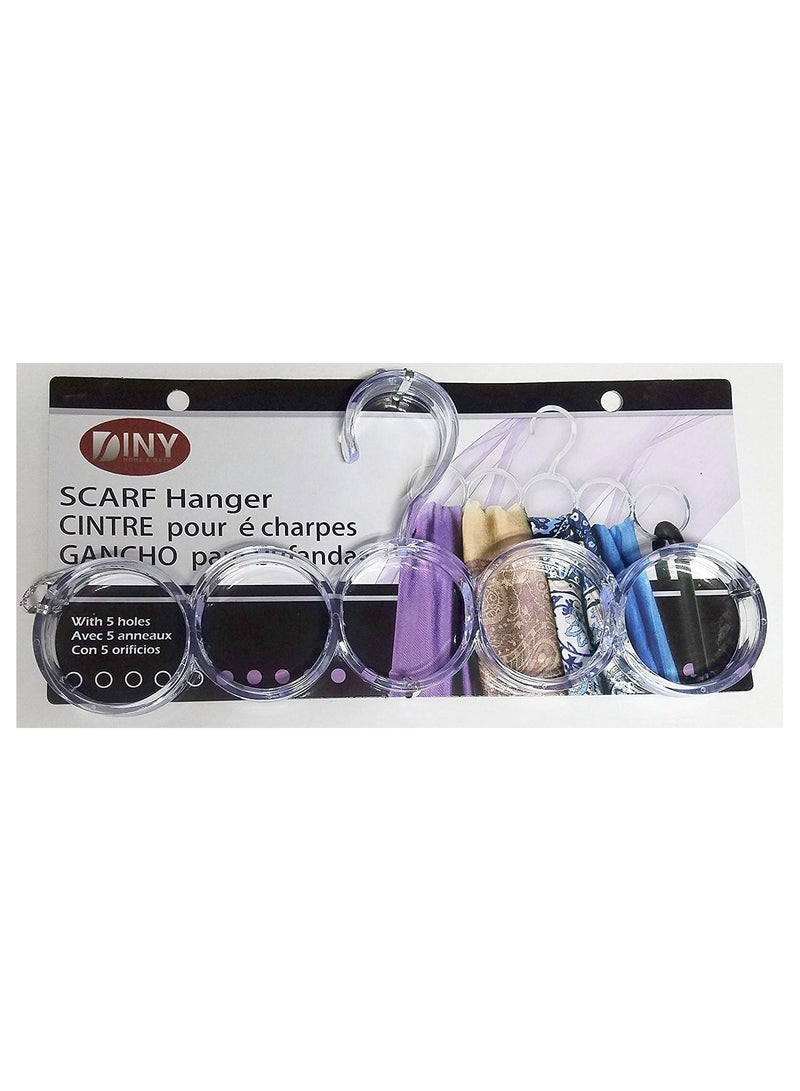 "Closet Organizer – 5-Hole Snag-Free Scarf Hanger, Durable Plastic Storage Solution for Scarves, Belts, and Accessories"  - Image 2