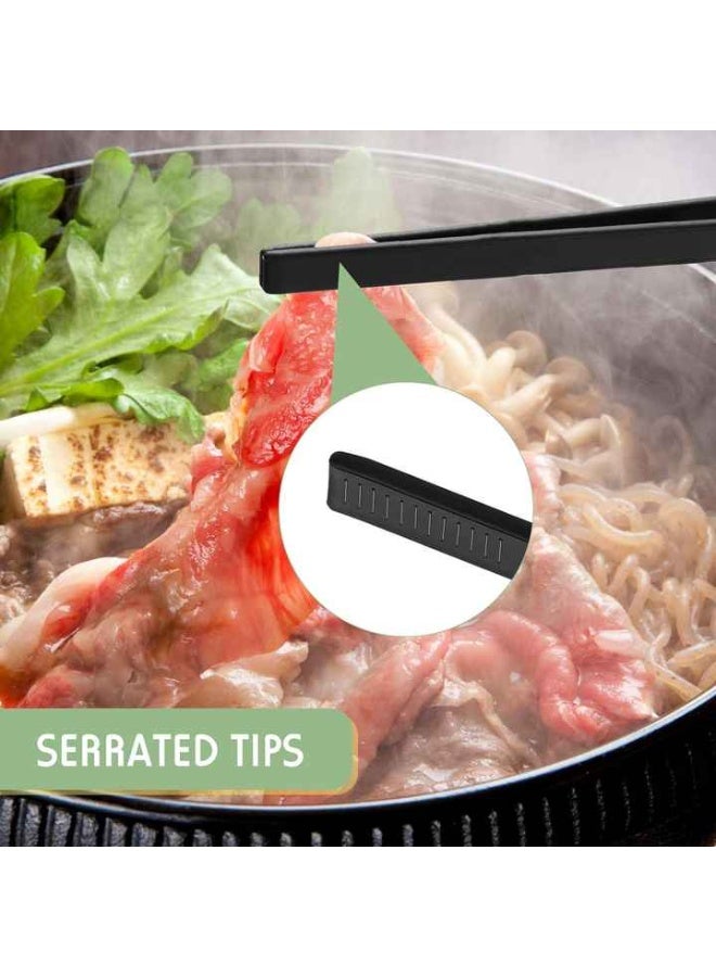 مساكة طعام سيليكون مضادة للانزلاق، مساكة شواء طويلة لمحمصة الخبز، ملاقط مطبخ سيليكون، مساكة خبز للطبخ ومقلاة شرائح اللحم والشواء والسلطة، طول 28 سم، قطعتان - متعدد الالوان - Image 4