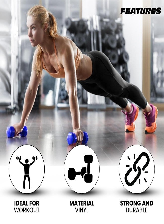 GRIP® Dumbbells | Set of 2 | Vinyl Coated | Highly Durable | Hexagon Dumbbells for Strength Training | Exercise | Fitness | Ideal for Men & Women | Home & Gym | Multicolor | 2 Kilograms - Image 2