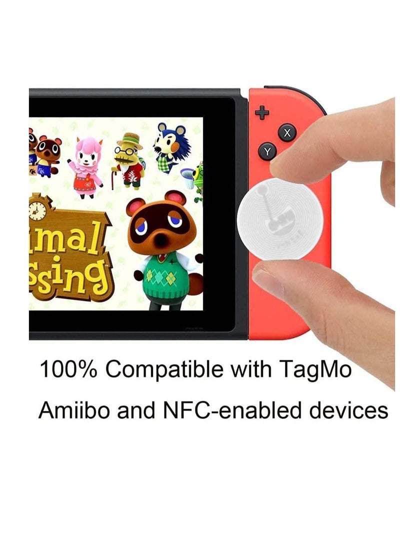 NTAG 215 NFC Sticker Compatible with TagMo and Amiibo - NTAG215 NFC Tag,25mm (1 inch), 504 Bytes Memory Compatible with Nintendo Switch, Wii U, and 3Ds!.10 pieces