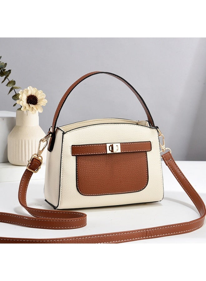 SHABILI Women's Fashion Luxury Shoulder Bags, Ladies Designer Contrast Color Handbag Tote Bags Clutch Bag, PU Leather Crossbody Bag Satchel Bag Beach Bag Carry Bag for College Students and Teenagers  - Image 2