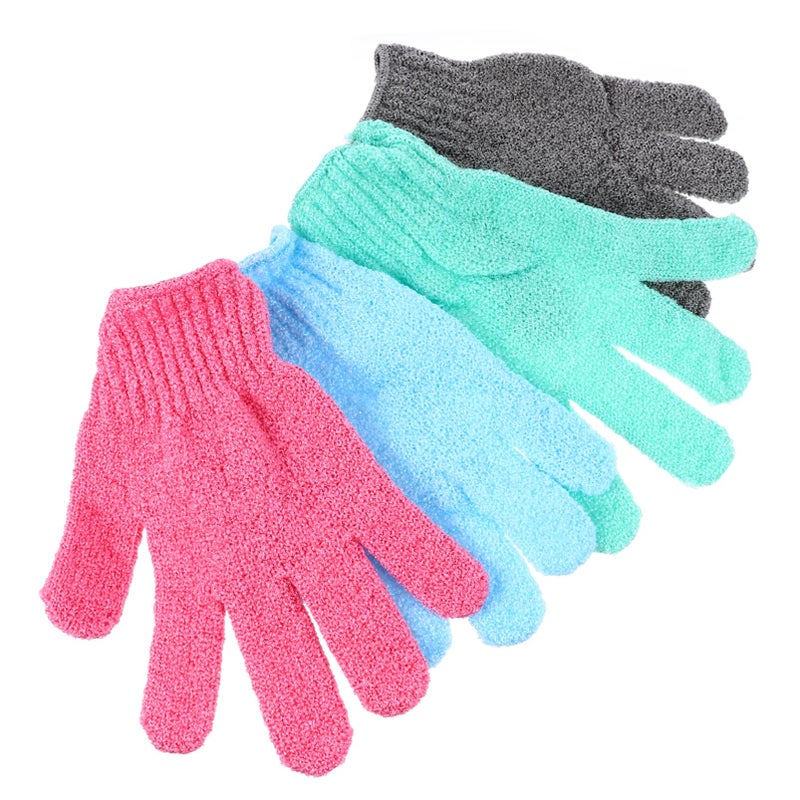 Exfoliating Bath Gloves 4 Pack For Deep Cleaning And Dead Skin Removal Unisex - Image 2