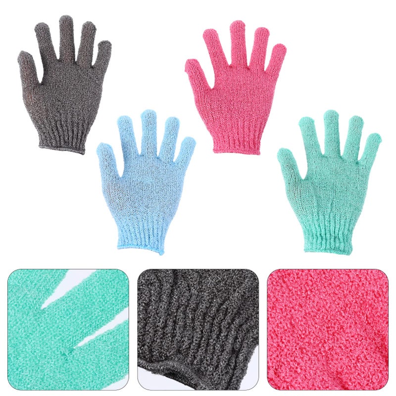 Exfoliating Bath Gloves 4 Pack For Deep Cleaning And Dead Skin Removal Unisex - Image 4