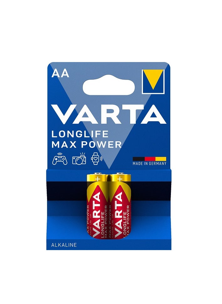 VARTA Longlife Max Power AA 1.5v Alkaline (2-pack) made in germany  - Image 1