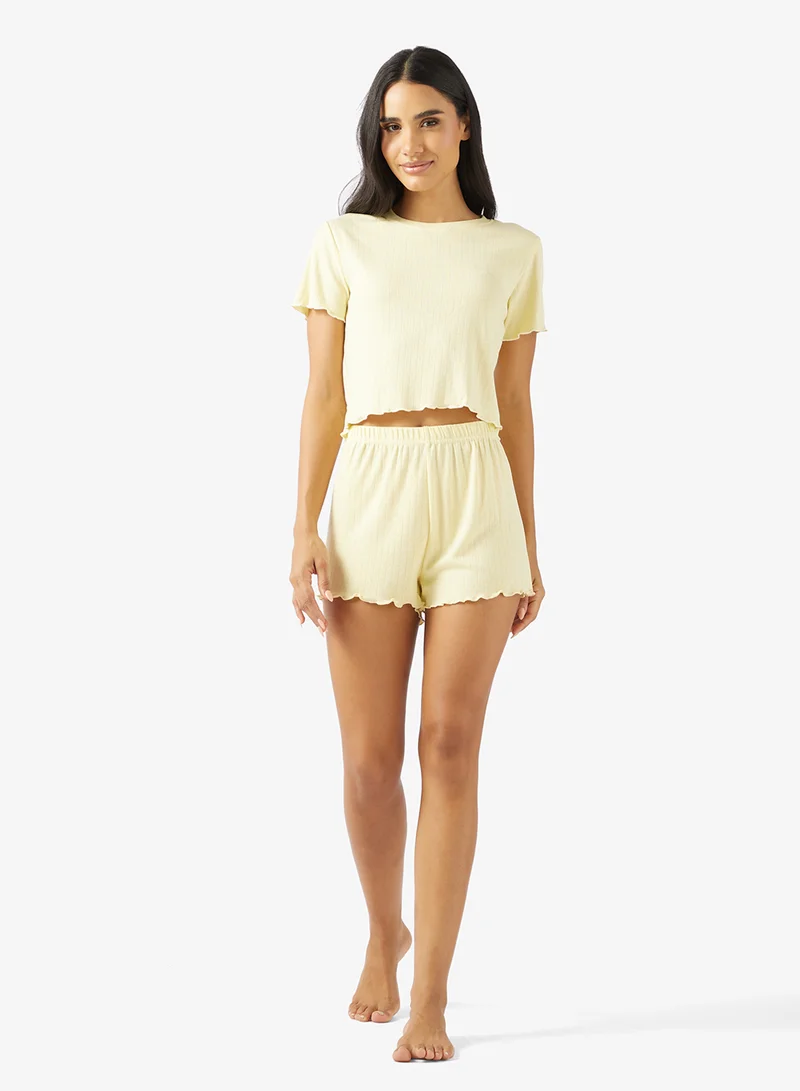 Ginger Pointelle T-hirt & Shorts PJ Set