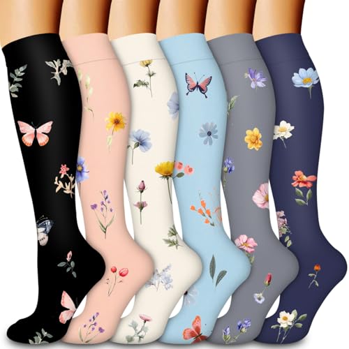 Laite Hebe Compression Socks for Women & Men Circulation(6 pairs)-Graduated Supports Socks for Running, Athletic Sports - Image 1