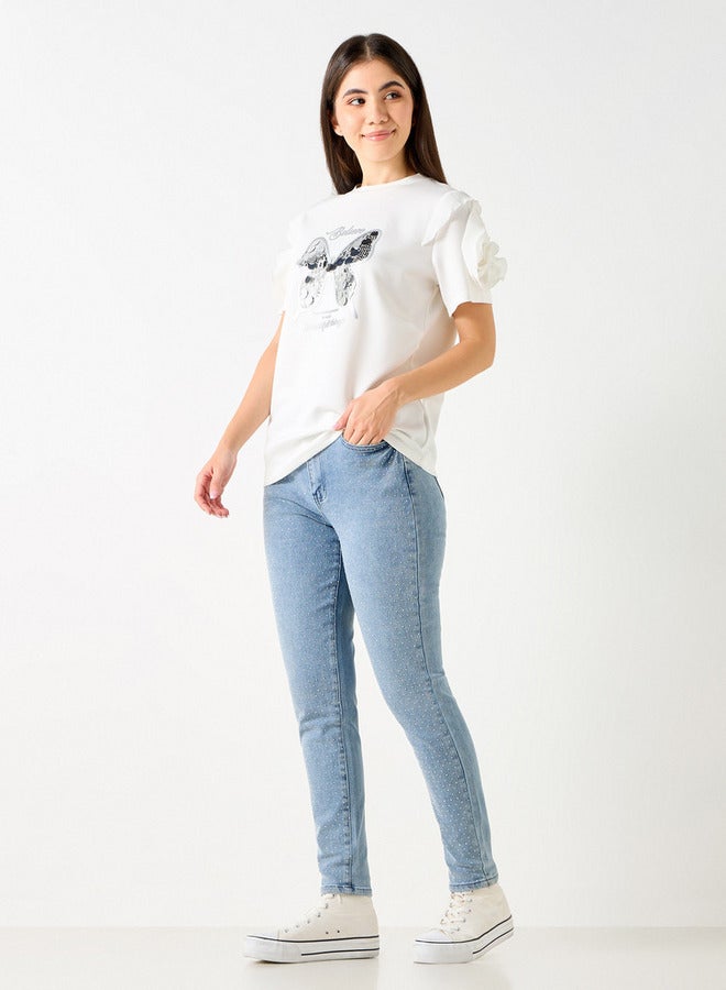 2Xtremz Embellished Mid-Rise Jeans with Pockets - Image 2