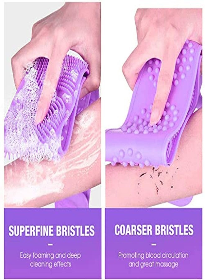 Geocell Silicone Body Back Scrubber Double Side Bathing Brush for Skin Deep Cleaning Massage, Dead Skin Removal Exfoliating Belt, Easy to Clean, Lathers Well for Men & Women (Pack of 1)(Multicolor) - Image 3